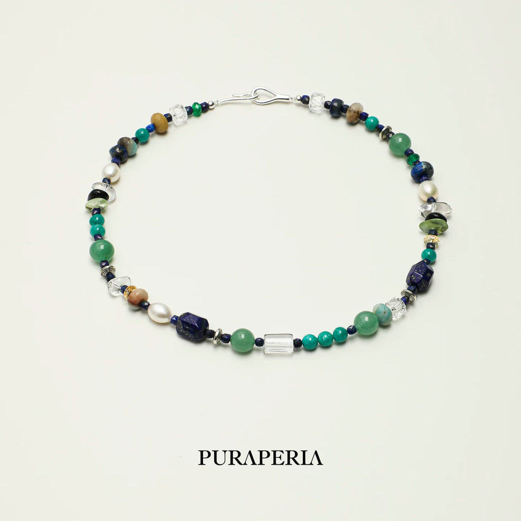 Lapis Lazuli, Amazonite & Pearl Necklace