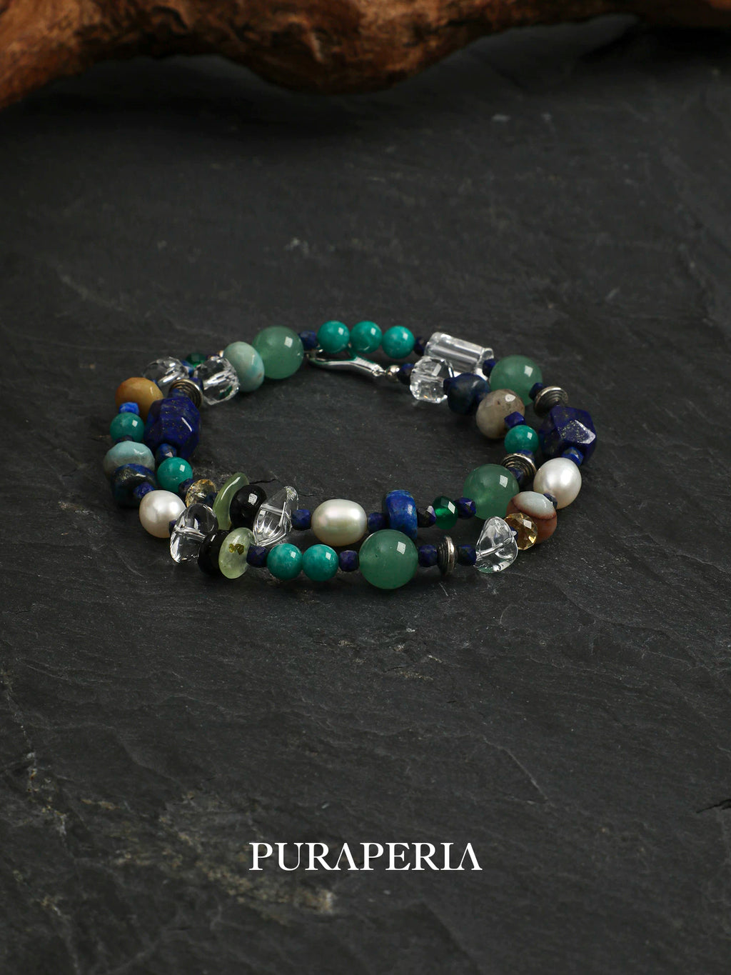 Lapis Lazuli, Amazonite & Pearl Necklace