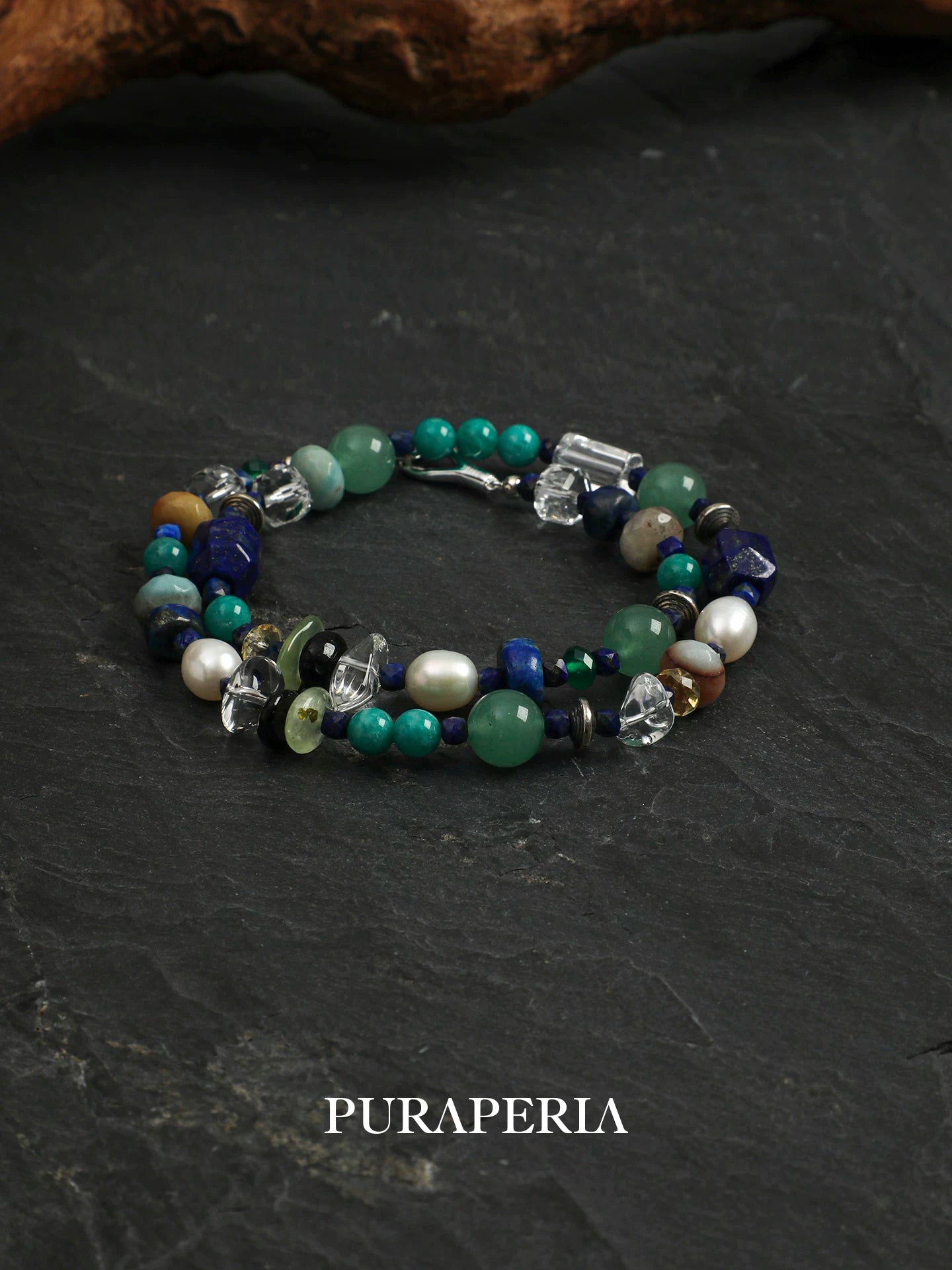 Lapis Lazuli, Amazonite & Pearl Necklace