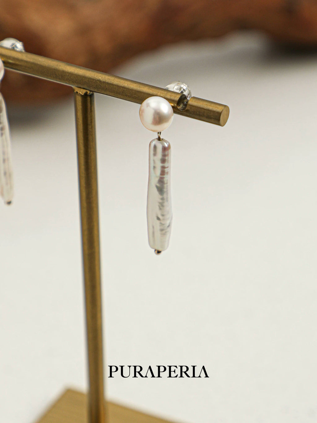 Elongated Freshwater Pearl Drop Earrings