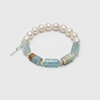 Blue Calcite & Freshwater Pearl Bracelet – alternate view 5