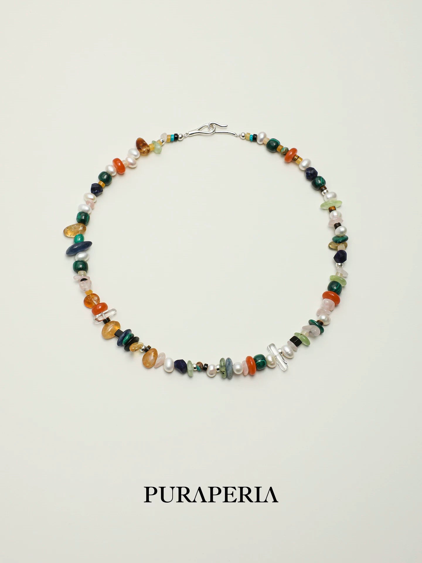 Malachite & Pearl Mixed Gemstone Necklace
