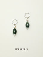 Moss Agate & Freshwater Pearl Drop Earrings