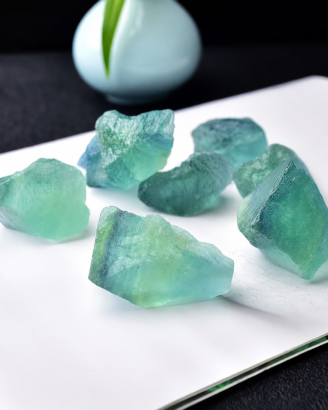 Natural Green Fluorite Rough Stones
