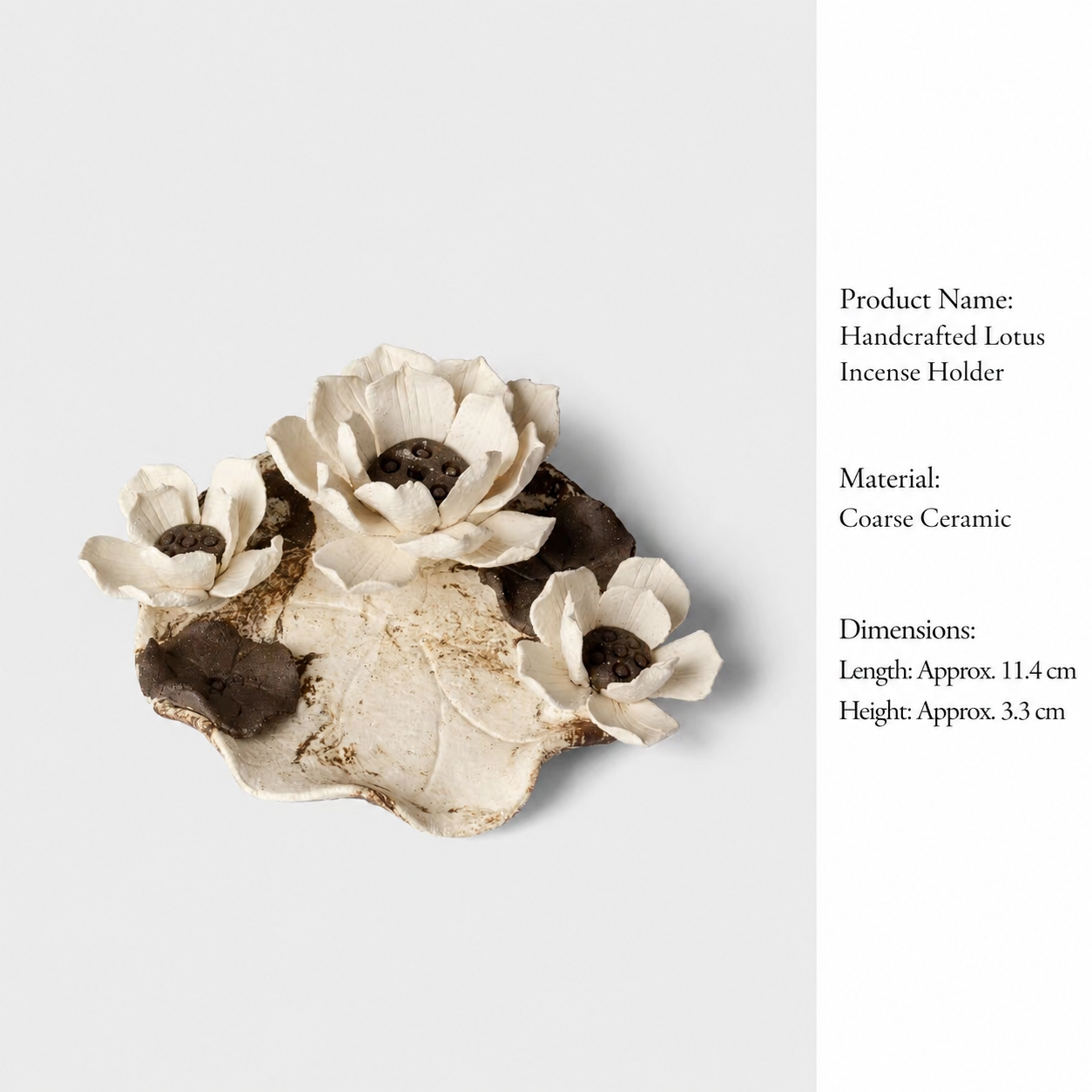 Hand-Sculpted Floral Ceramic Incense Holder