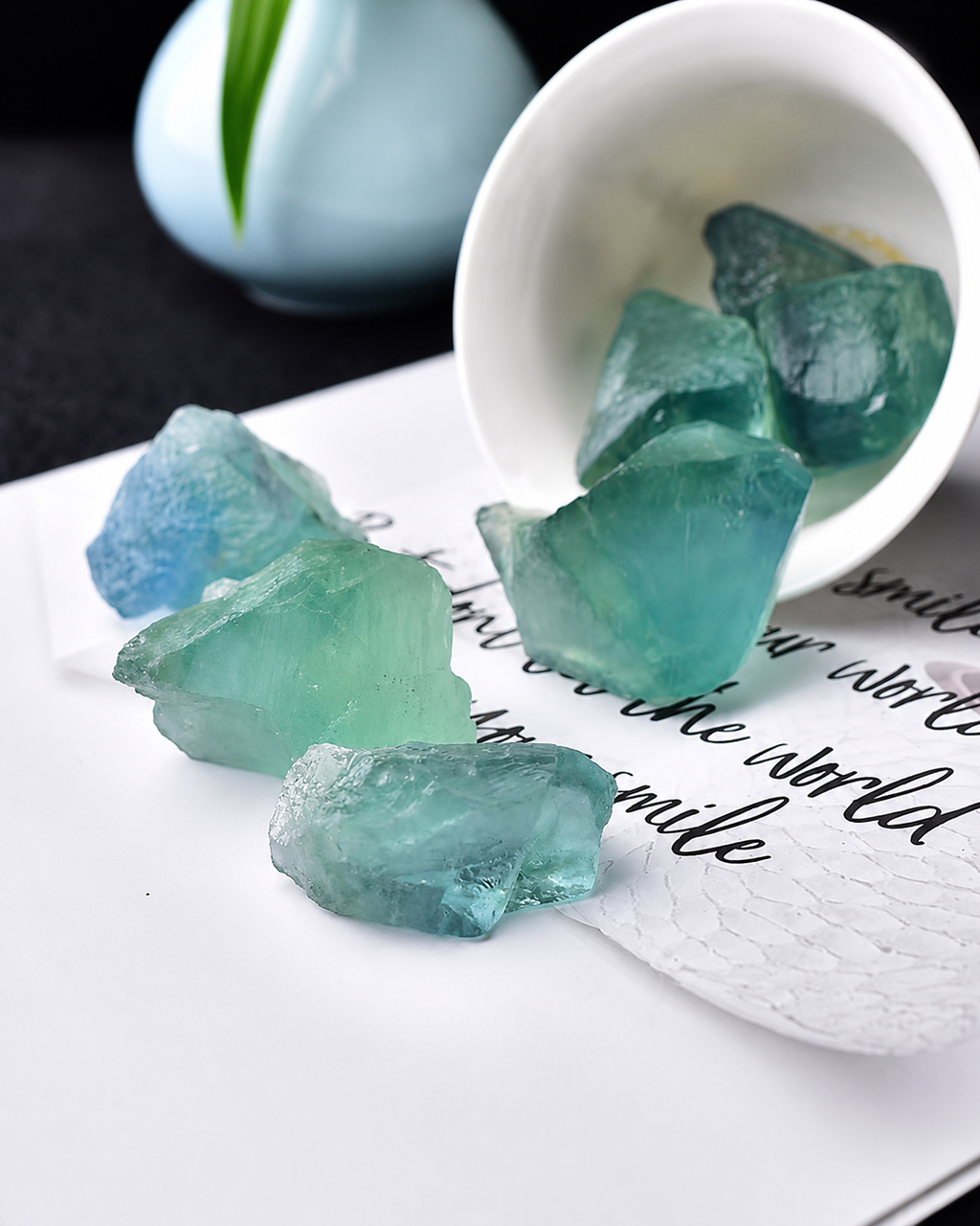Natural Green Fluorite Rough Stones