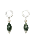 Moss Agate & Freshwater Pearl Drop Earrings