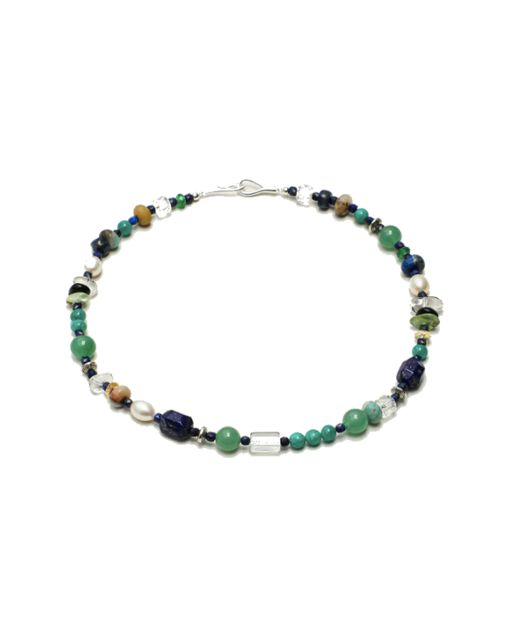Lapis Lazuli, Amazonite & Pearl Necklace – alternate view 2