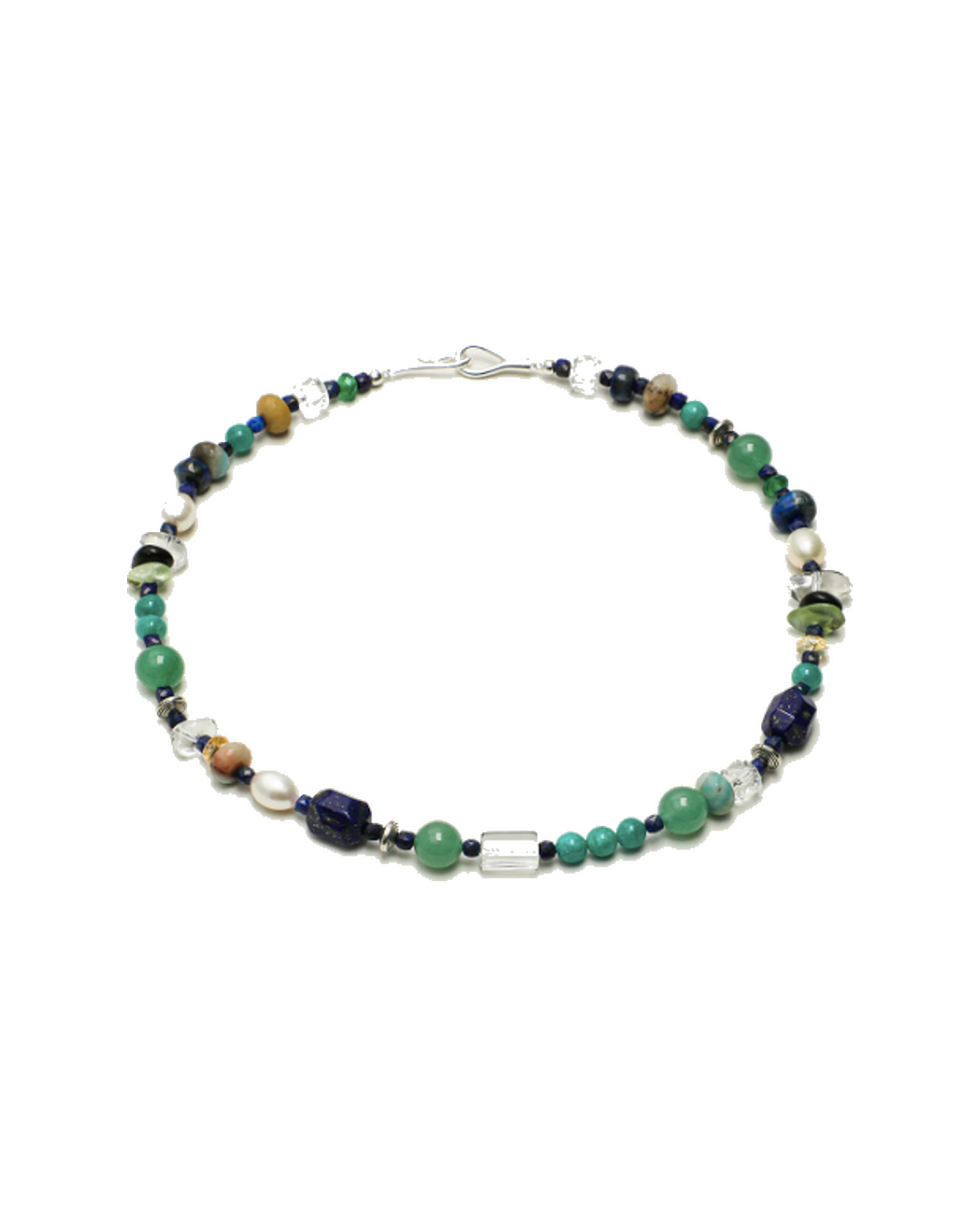 Lapis Lazuli, Amazonite & Pearl Necklace – alternate view 2