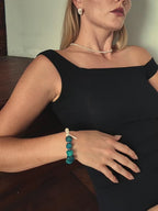 Blue Apatite & Freshwater Pearl Bracelet